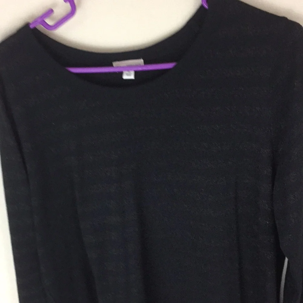 Gap Black with Metallic Stripes 3/4 Sleeve Top Tunic Tee Size XL - Picture 2 of 12